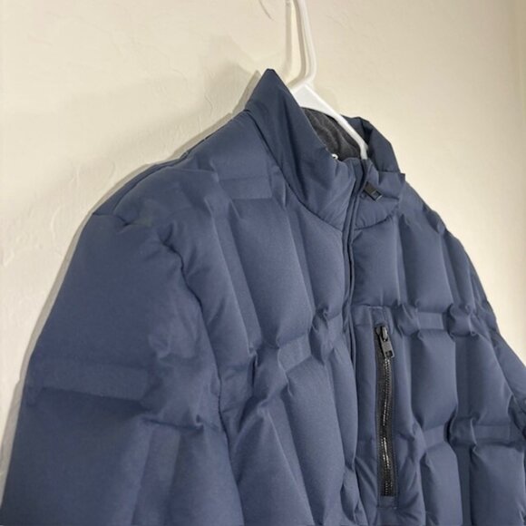 Men's Navy Quilted Jacket - Picture 2 of 5